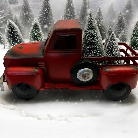 Valerie Parr Hill Other - 🎄Valerie Parr Hill Red Metal Truck with Bottle Brush Trees/EUC🎄